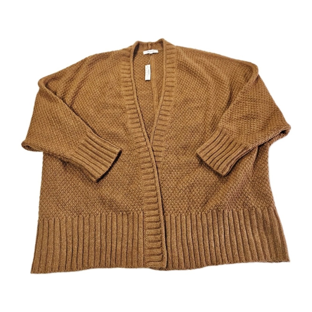 NEW MADEWELL Women's Brown Whitley Open Cardigan Sweater Size Large MSRP($138)